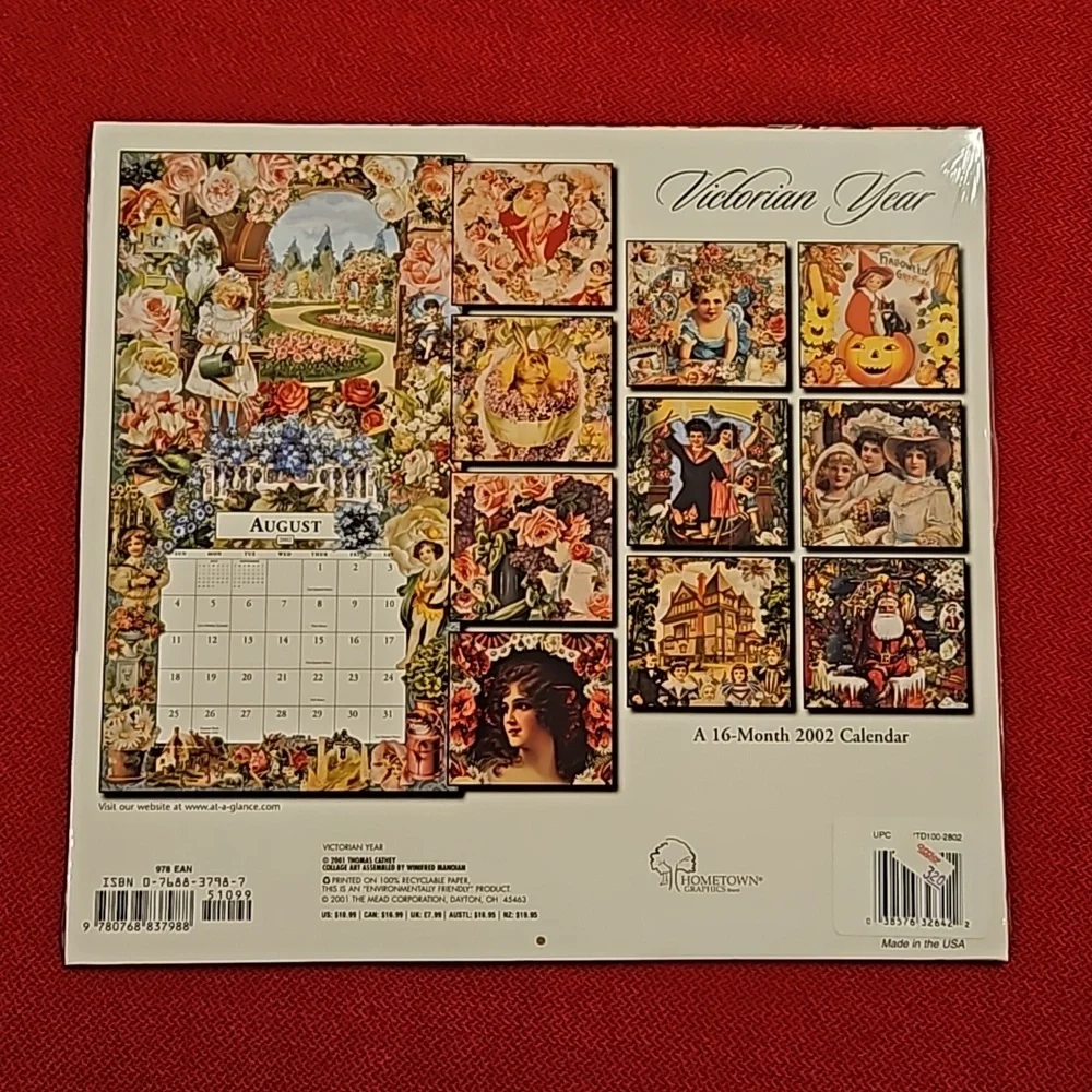 Victorian Year 16 month calendar 2002 UNOPENED collectible ephemera scrapbook